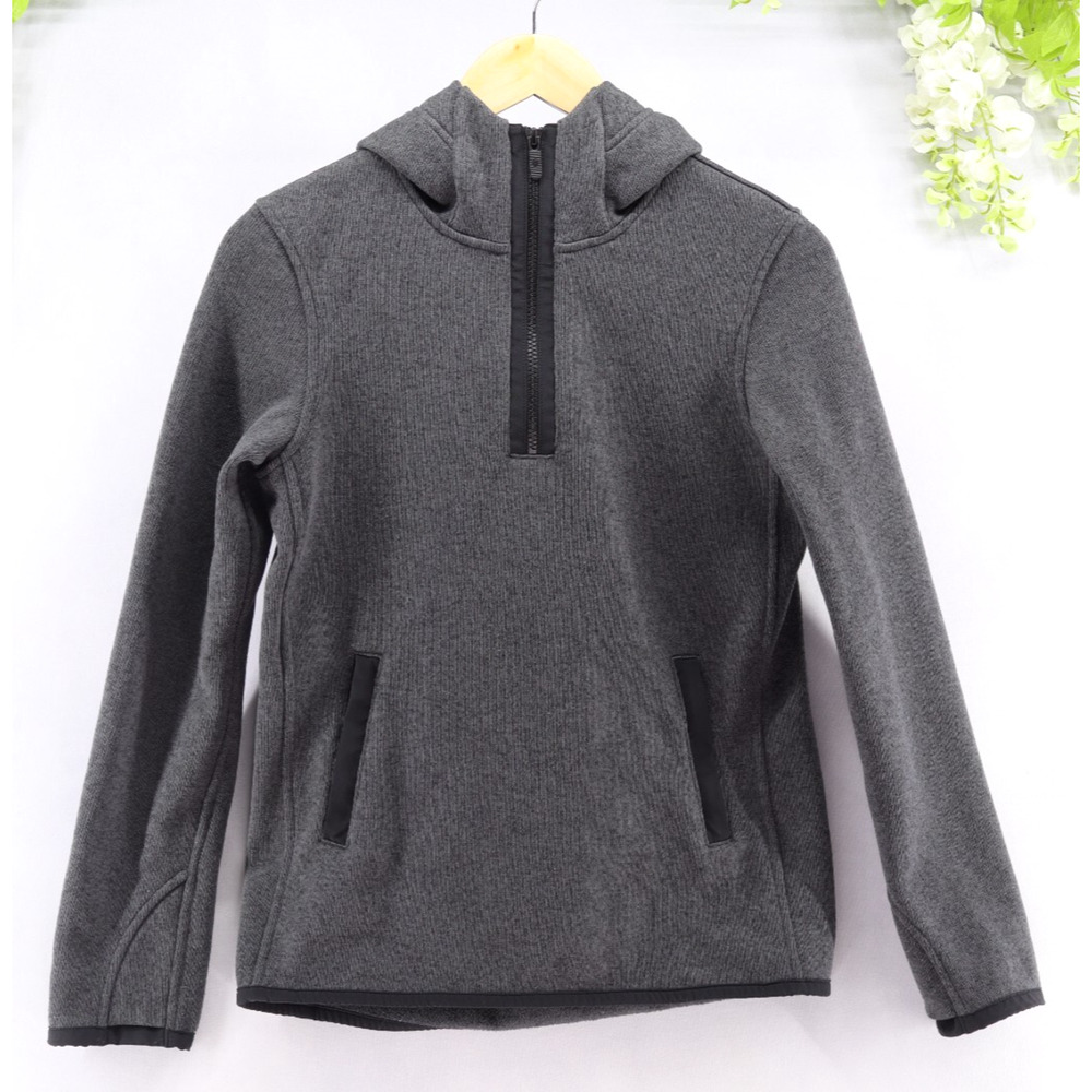 Lululemon Women's Its Fleecing Cold Hooded Pullover Heathered Black Sz 4